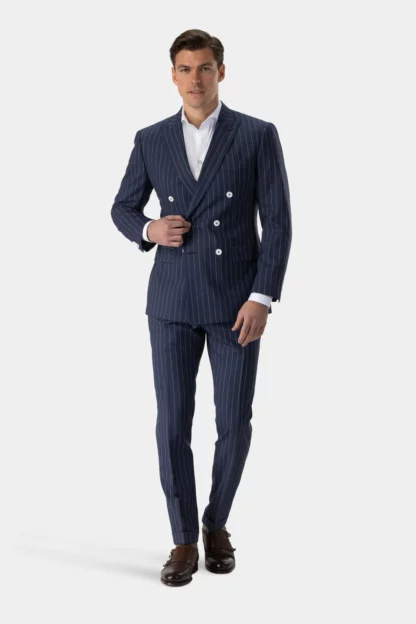 Blue striped three-piece suit - Image 6