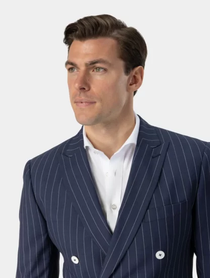 Blue striped three-piece suit - Image 2