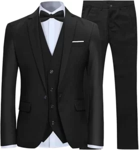 Men's Wedding Suit 3 Pieces Black