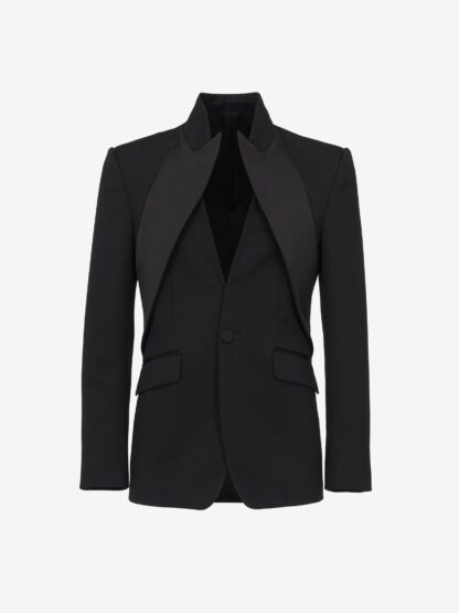 Men's Twist Lapel Tuxedo Jacket in Black